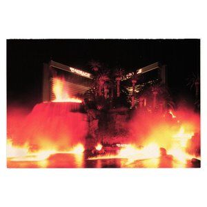 Vintage Postcard Volcano Flames Show Mirage Casino Nevada Gambling Vacation Even